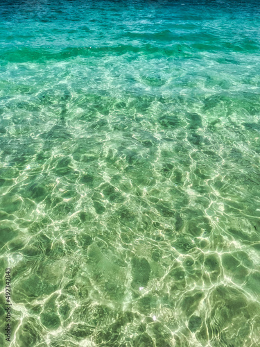 Fototapeta Naklejka Na Ścianę i Meble -  turquoise water and blue sea captured with apple iPhone 