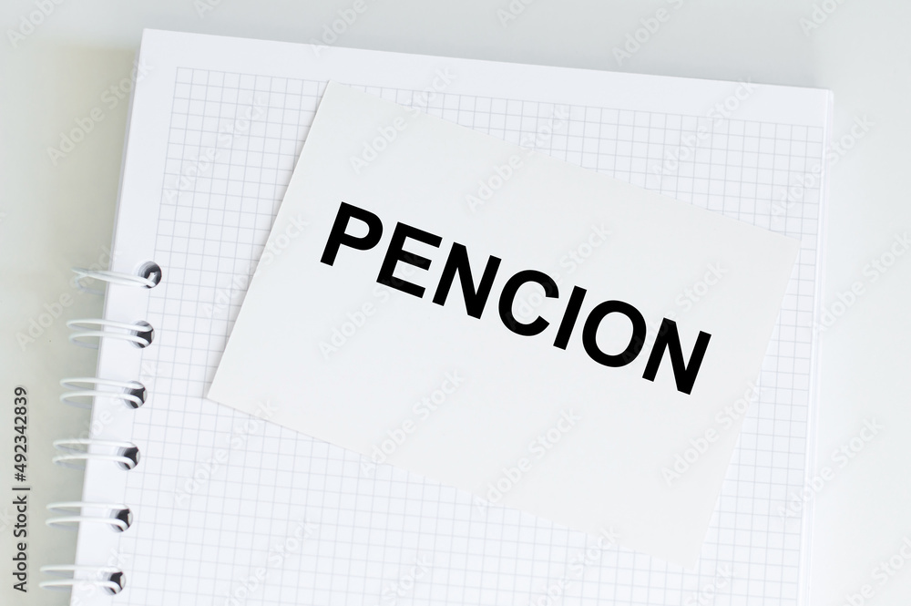 a card with the text PENSION . Business concept a card with the text PENSION . Business concept