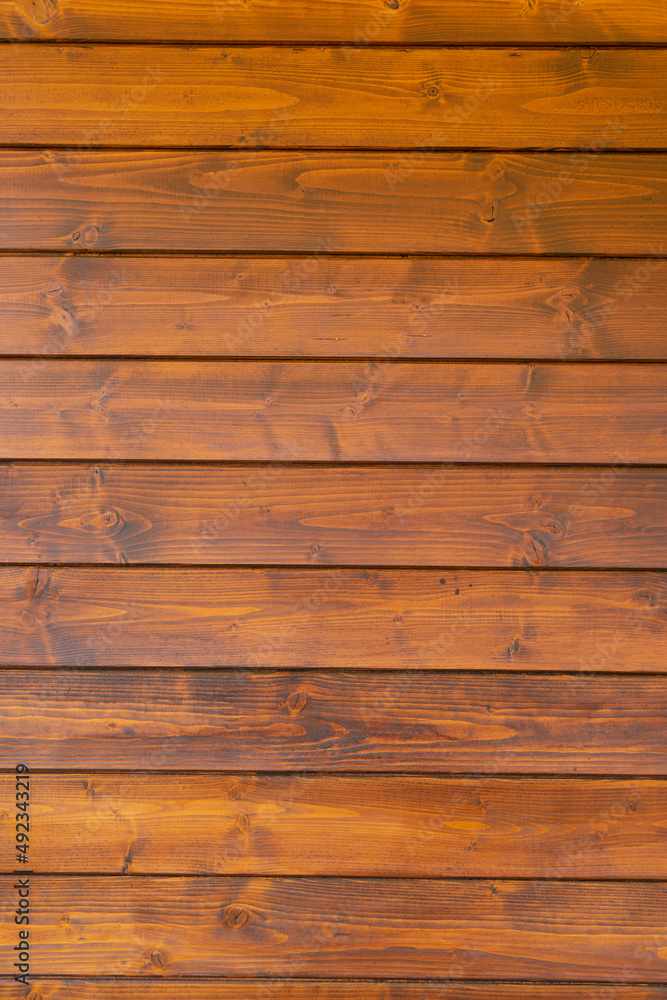 Fototapeta premium Brown colored fir wood planks wall