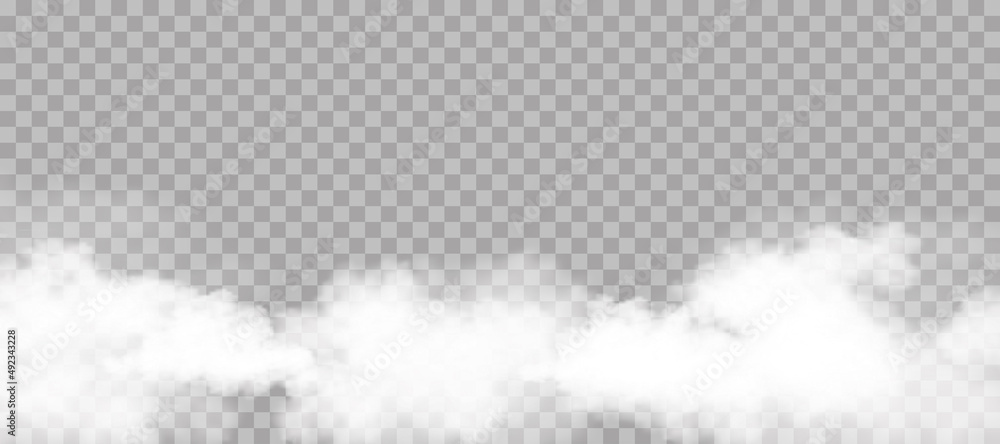 Fluffy white cloud sky isolated on transparent background for backdrop ...