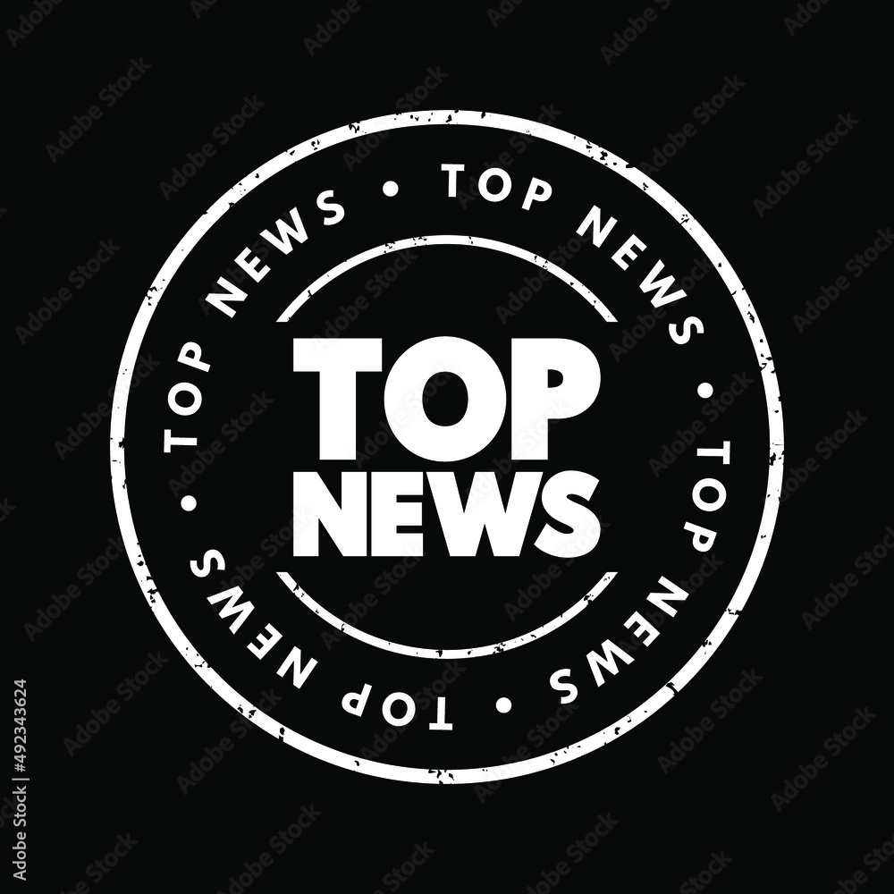Top News text stamp, concept background