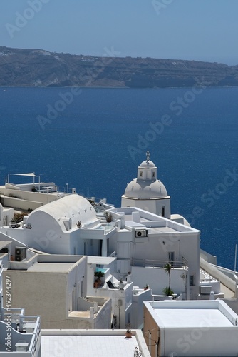 Wonderful view of the famous village of Fira in Santorini and the blue Aegean Sea © DIMITRIOS