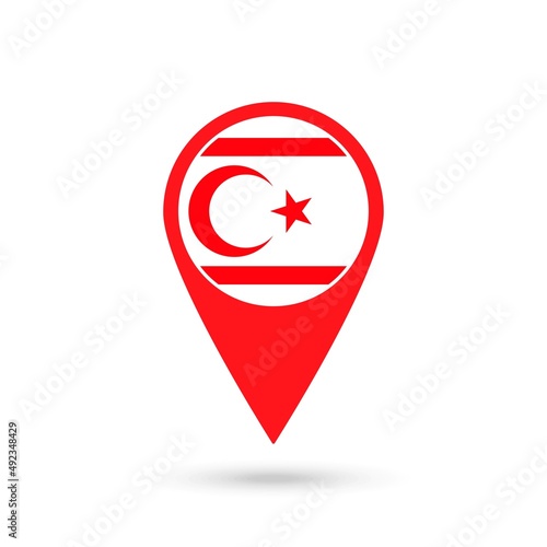 Map pointer with contry Northern Cyprus. Northern Cyprus flag. Vector illustration. Free Download Map pointer with contry Northern Cyprus. Northern Cyprus flag. Vector illustration. - GFXLoad