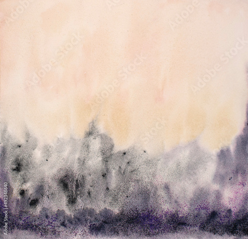 Watercolor painting - abstract landscape