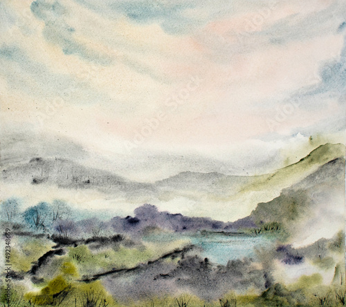 Watercolor painting - landscape