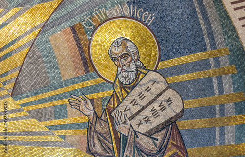 Mosaic icon of the Old Testament prophet Moses