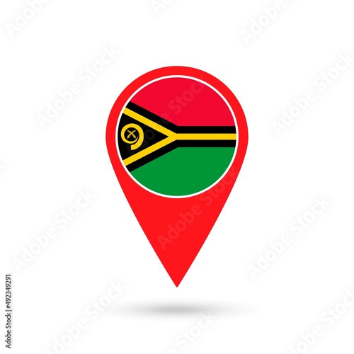 Map pointer with contry Vanuatu. Vanuatu flag. Vector illustration. Free Download Map pointer with contry Vanuatu. Vanuatu flag. Vector illustration. - GFXLoad