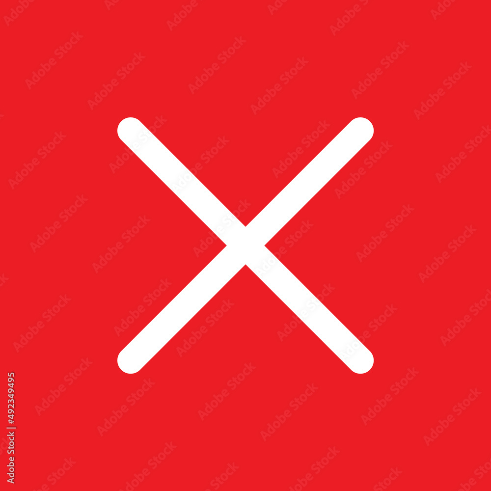 Cross mark icon, X sign, simple error design vector illustration, false choice symbol Cross mark icon, X sign, simple error design vector illustration, false choice symbol