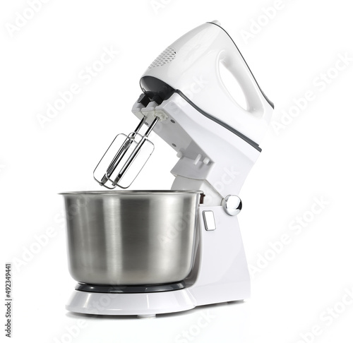 electric kitchen mixer on white background