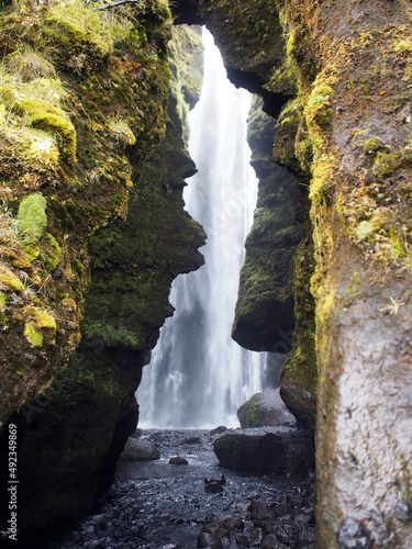 waterfall between the cracks