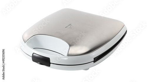 electric kitchen sandwich maker on white background