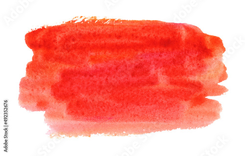 Red and pink watercolor shape isolated on white background 