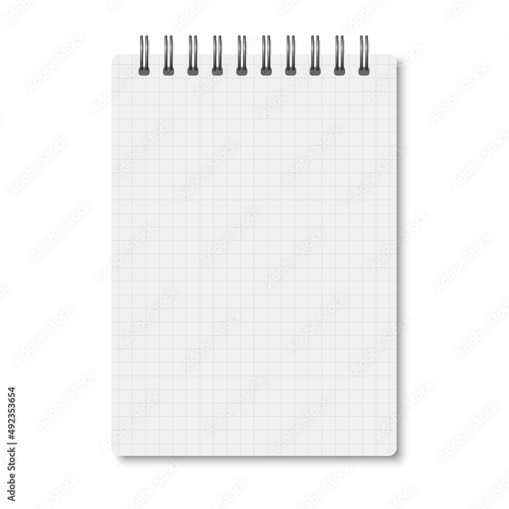 White realistic a6 notebook opened with soft shadows. White realistic a6 notebook opened with soft shadows.