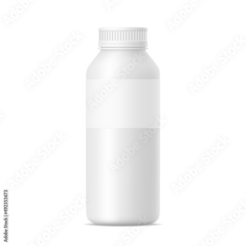 3d mockup of plastic milk, tea, juice, vitamin, pills, yogurt, drink, detergent, shampoo bottle