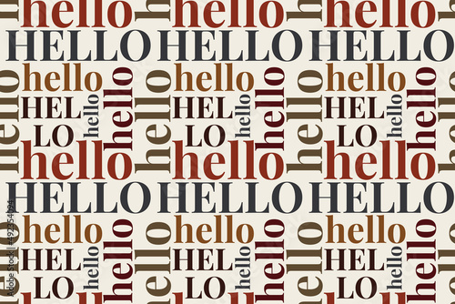 seamless pattern with word hello. vector illustration