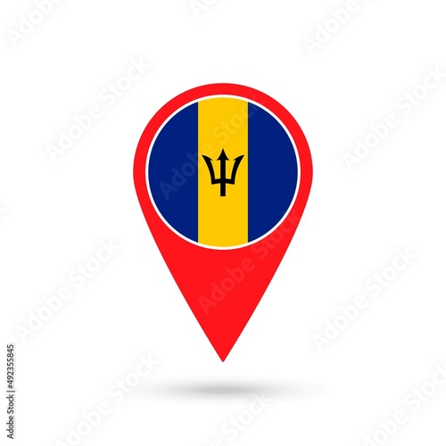 Map pointer with contry Barbados. Barbados flag. Vector illustration. Free Download Map pointer with contry Barbados. Barbados flag. Vector illustration. - GFXLoad