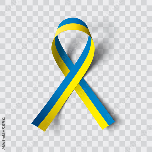 Ukraine ribbon flag. Mourning ribbon flag. Vector illustration.