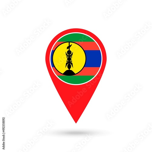 Map pointer with contry New Caledonia. New Caledonia flag. Vector illustration. Free Download Map pointer with contry New Caledonia. New Caledonia flag. Vector illustration. - GFXLoad
