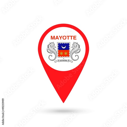 Free Download Map pointer with contry Mayotte. Mayotte flag. Vector illustration. - GFXLoad