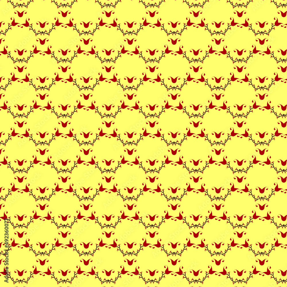 Red flower repeated pattern Red flower repeated pattern