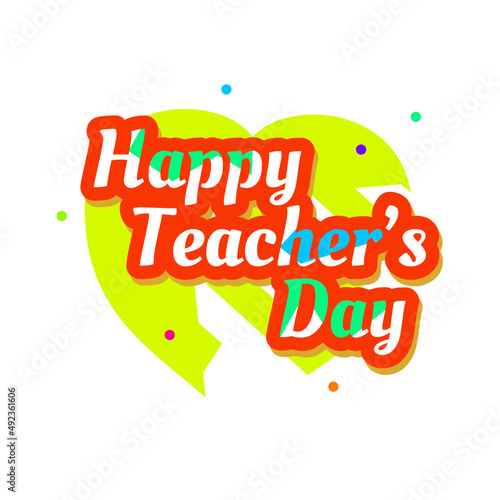 happy teacher's day orange stabilo flat design