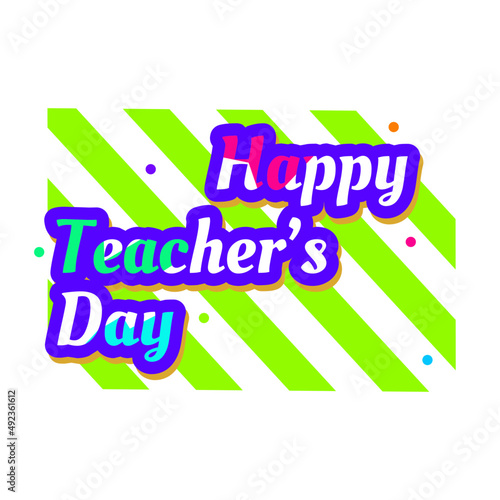 happy teacher's day pink stabilo flat design