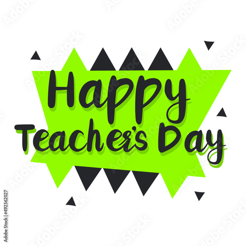 happy teacher's day black stabilo flat label