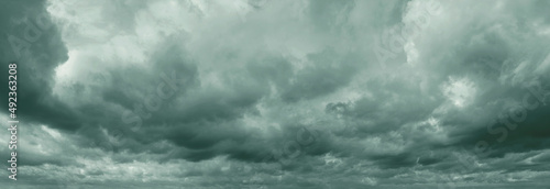 Photography Stormy sky with dramatic clouds panorama