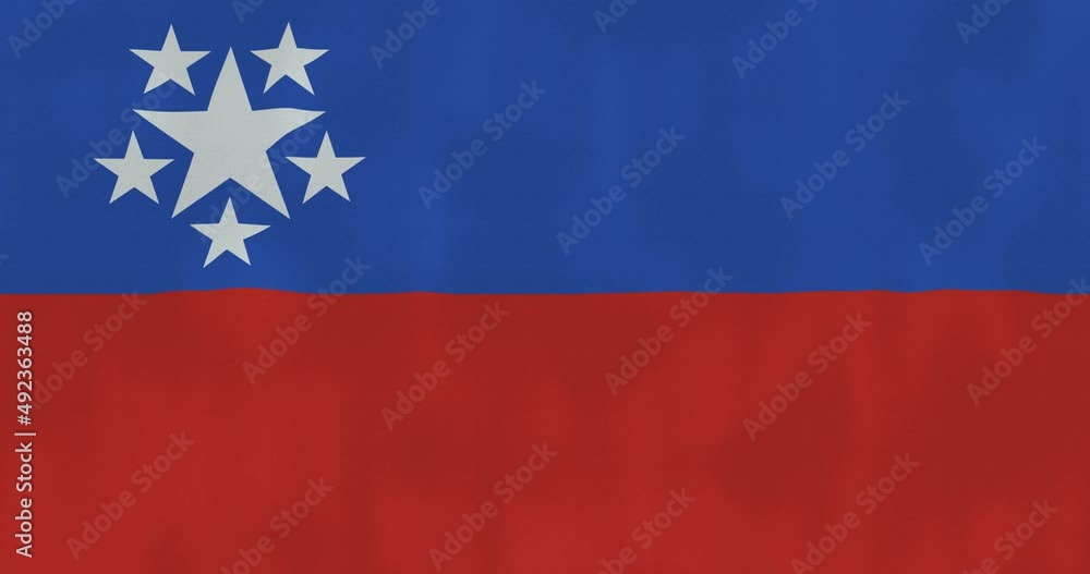 burma flag waving in the wind, detailed fabric texture, 4k, Animated Realistic.