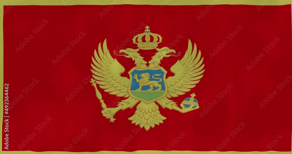 Montenegro flag waving in the wind, detailed fabric texture, 4k, Animated Realistic. Montenegro flag waving in the wind, detailed fabric texture, 4k, Animated Realistic.