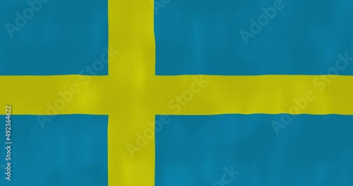 Sweden flag waving in the wind, detailed fabric texture, 4k, Animated Realistic.