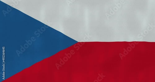 Czeck flag waving in the wind, detailed fabric texture, 4k, Animated Realistic.