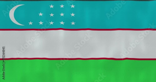 Uzbekistan flag waving in the wind, detailed fabric texture, 4k, Animated Realistic.