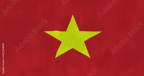 Vietnam flag waving in the wind, detailed fabric texture, 4k, Animated Realistic.