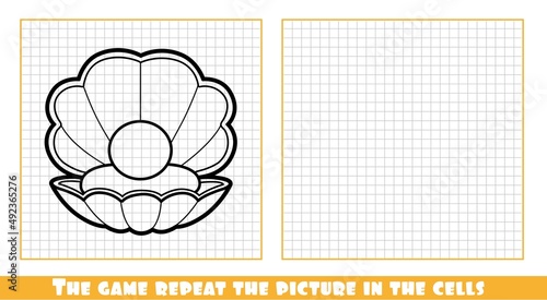 Open shell with pearl the game repeat the picture in the cells