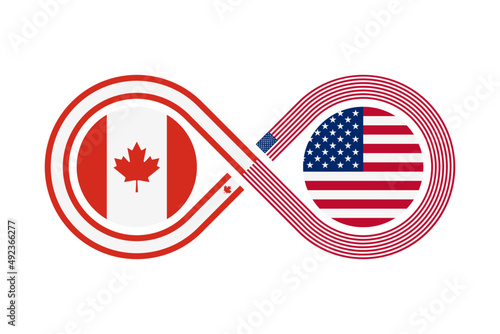 unity concept. canadian english and american english language translation icon. vector illustration isolated on white background