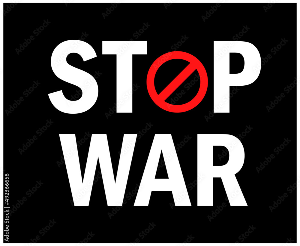 Stop War In Ukraine Emblem Abstract Symbol Vector Illustration White Stop War In Ukraine Emblem Abstract Symbol Vector Illustration White