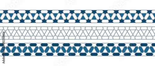 Set of borders of Islamic pattern for Ramadan greetings cards and templates. Vector illustration.