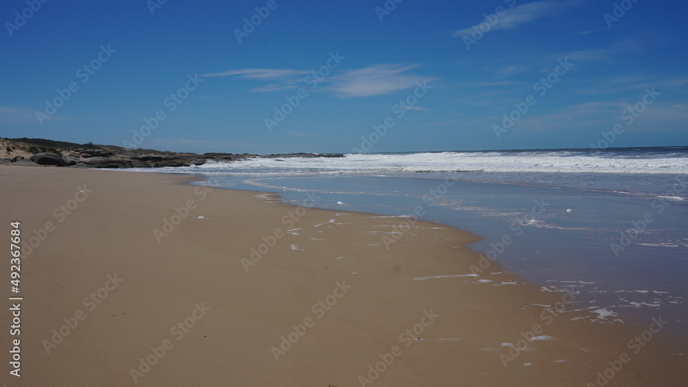 beautiful wide beach in south america, uruguay