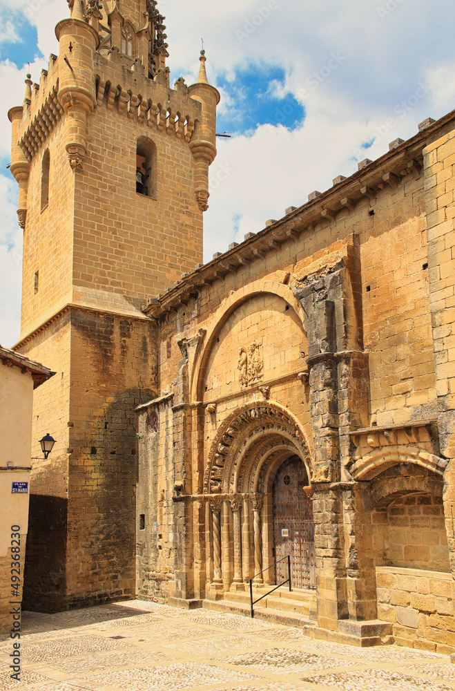 Romanesque Church of Santa Maria, in Uncastillo, Zaragoza, Aragon, Spain.