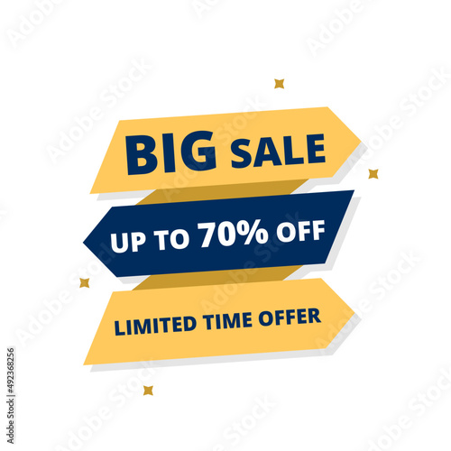 big sale up to 70 % off limited time dark blue yellow flat label