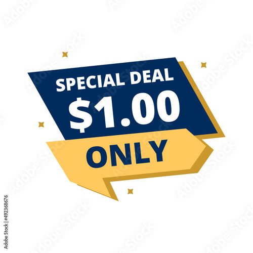 special deal $1.00 only dark blue flat label