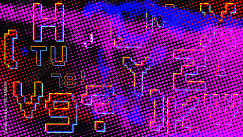 Glitch distorted geometric background . Modern art design . Noise destroyed glitched poster . Trendy defect error background with speed lines . Glitched artwork  .Hologram effect .vector 