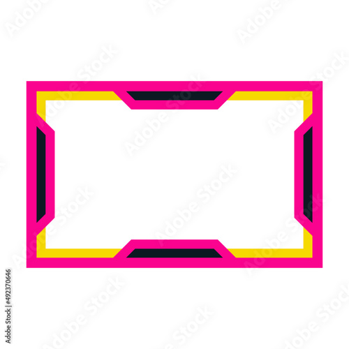 Rectangle border pink balck flat design