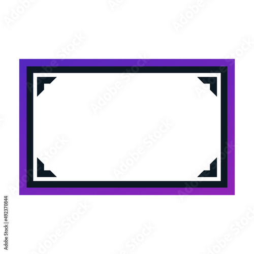 Rectangle border black purple flat design