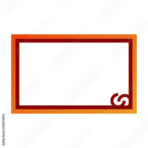 Rectangle border red orange flat design
