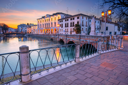 Obraz na płótnie Treviso, Italy. Cityscape image of Treviso, Italy with University of Padua at spring sunset. w salonie