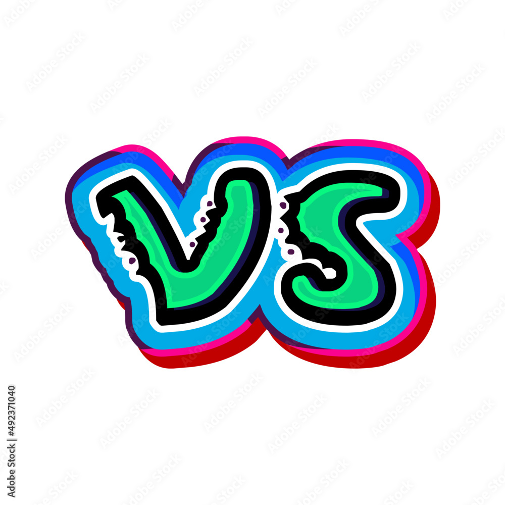 Fototapeta premium versus battle green blue red flat design