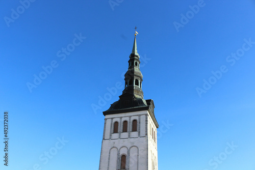 Church Tower in Blue Sky