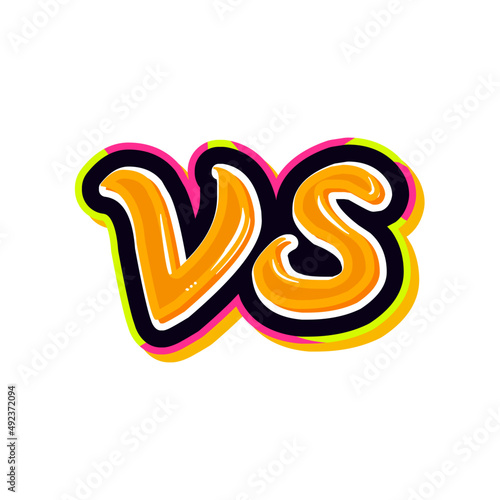 versus battle orange pink lemon flat design